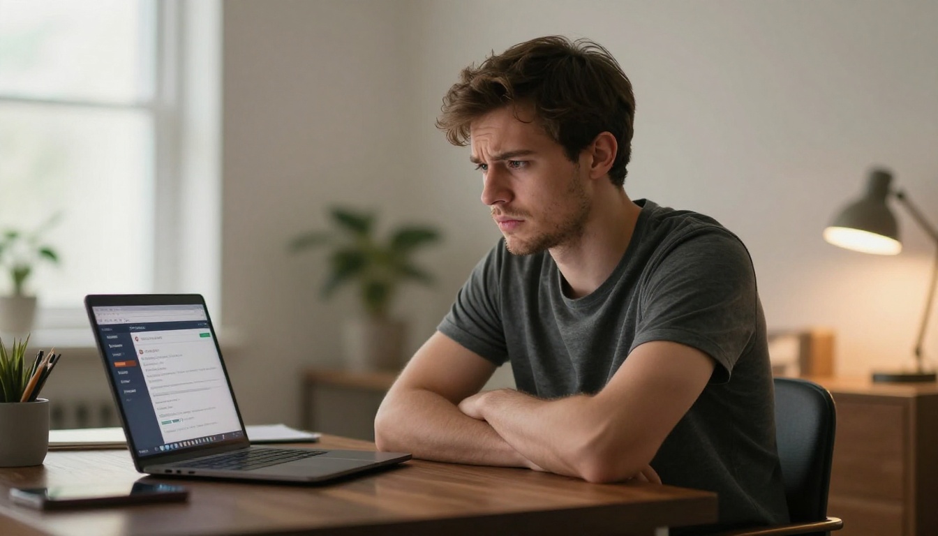 Person frustrated looking at expensive subscription pricing on laptop
