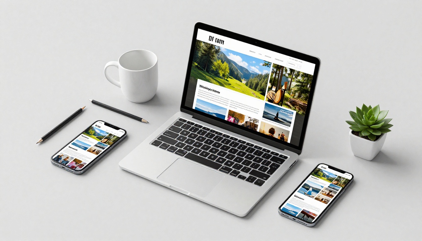 Flat lay of laptop, tablet, and smartphone all showing the same interactive flipbook newsletter across devices