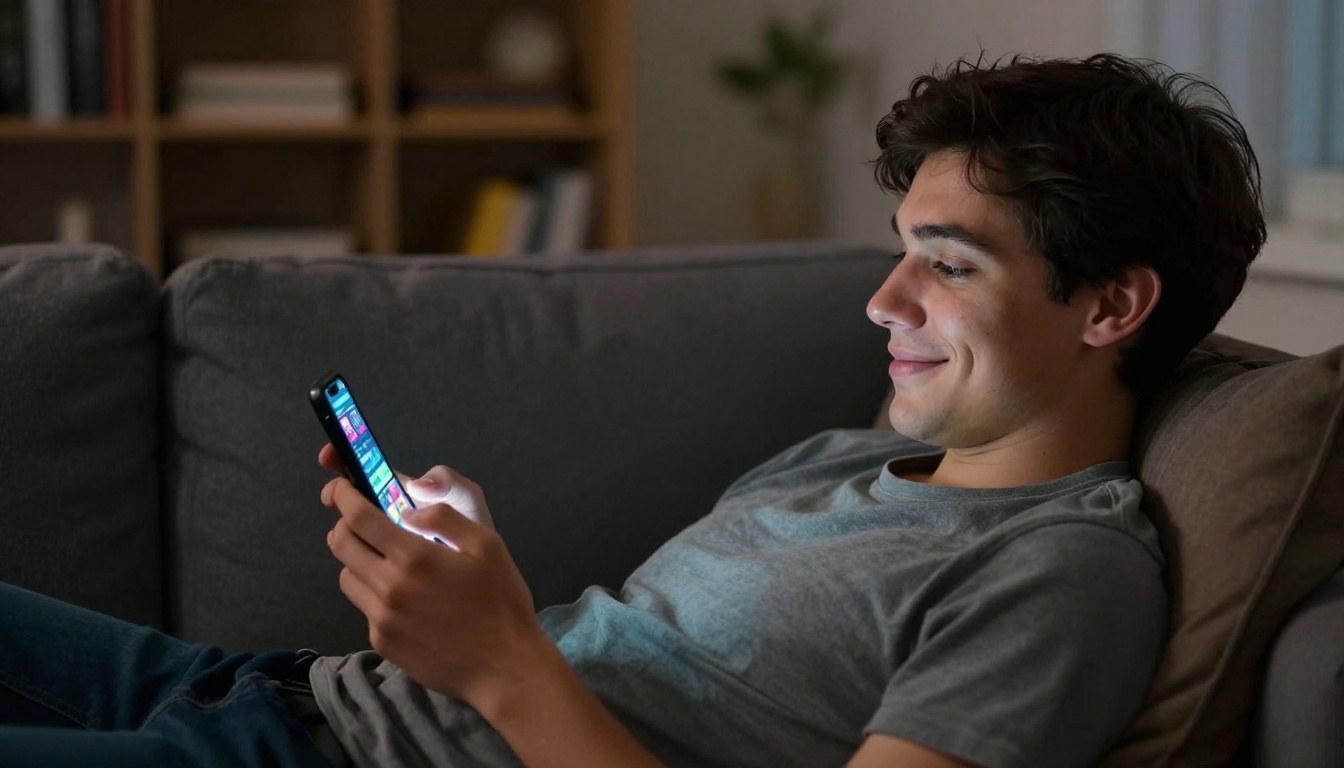 Mobile reader engaged with interactive flipbook content on smartphone
