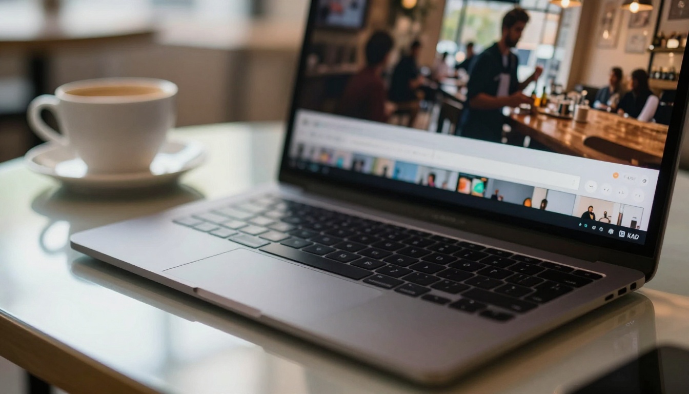 Content creator working on AI video creation platform