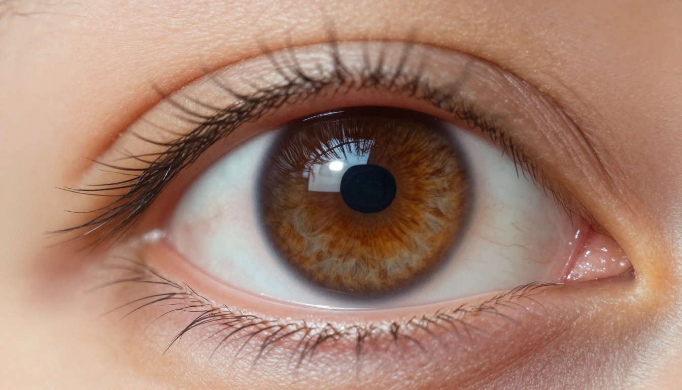 Ultra macro close-up of a human eye with video reflection in cornea Ultra macro close-up of a human eye with video reflection in cornea
