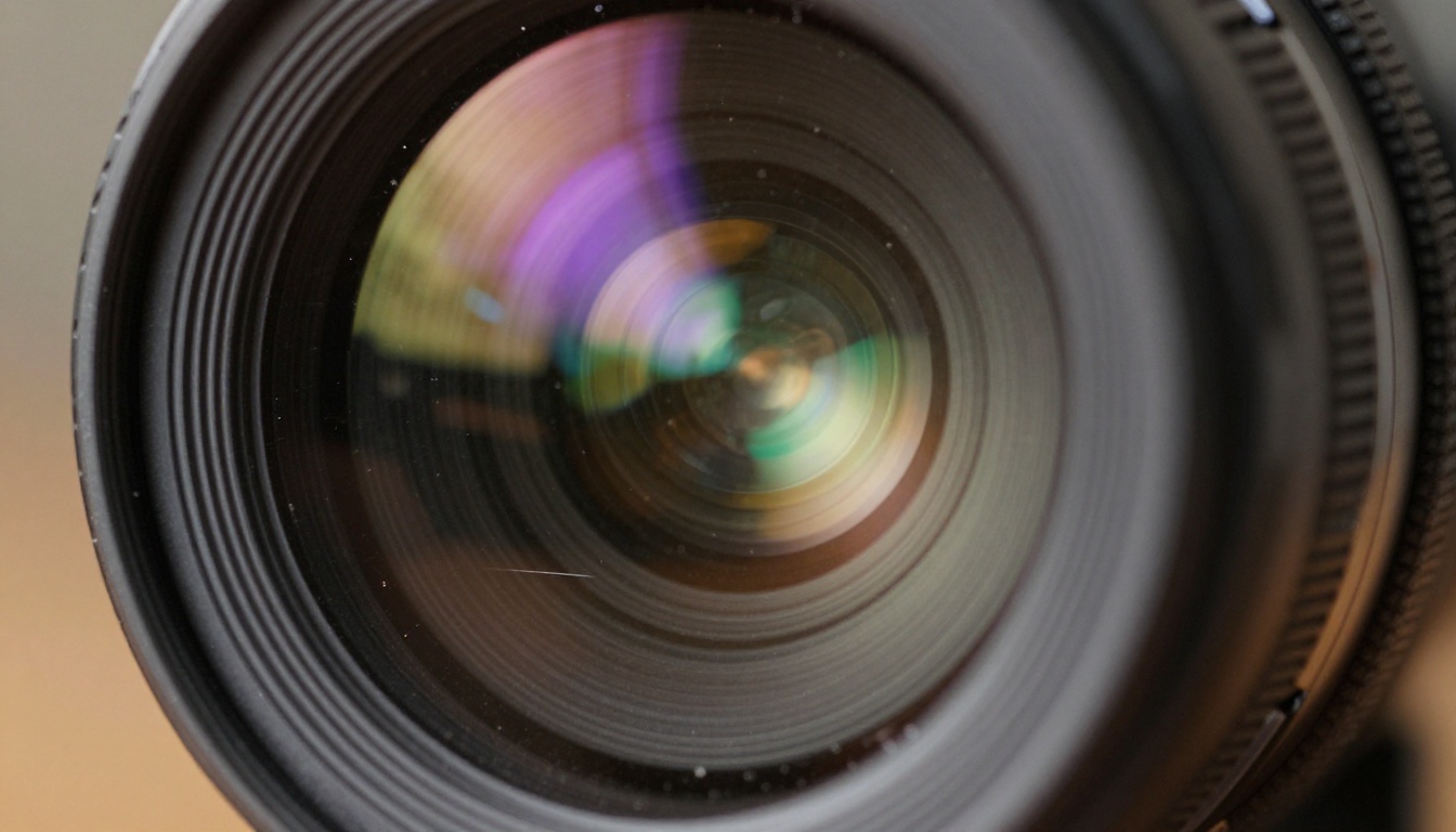Close-up macro of cinema camera lens Close-up macro of cinema camera lens
