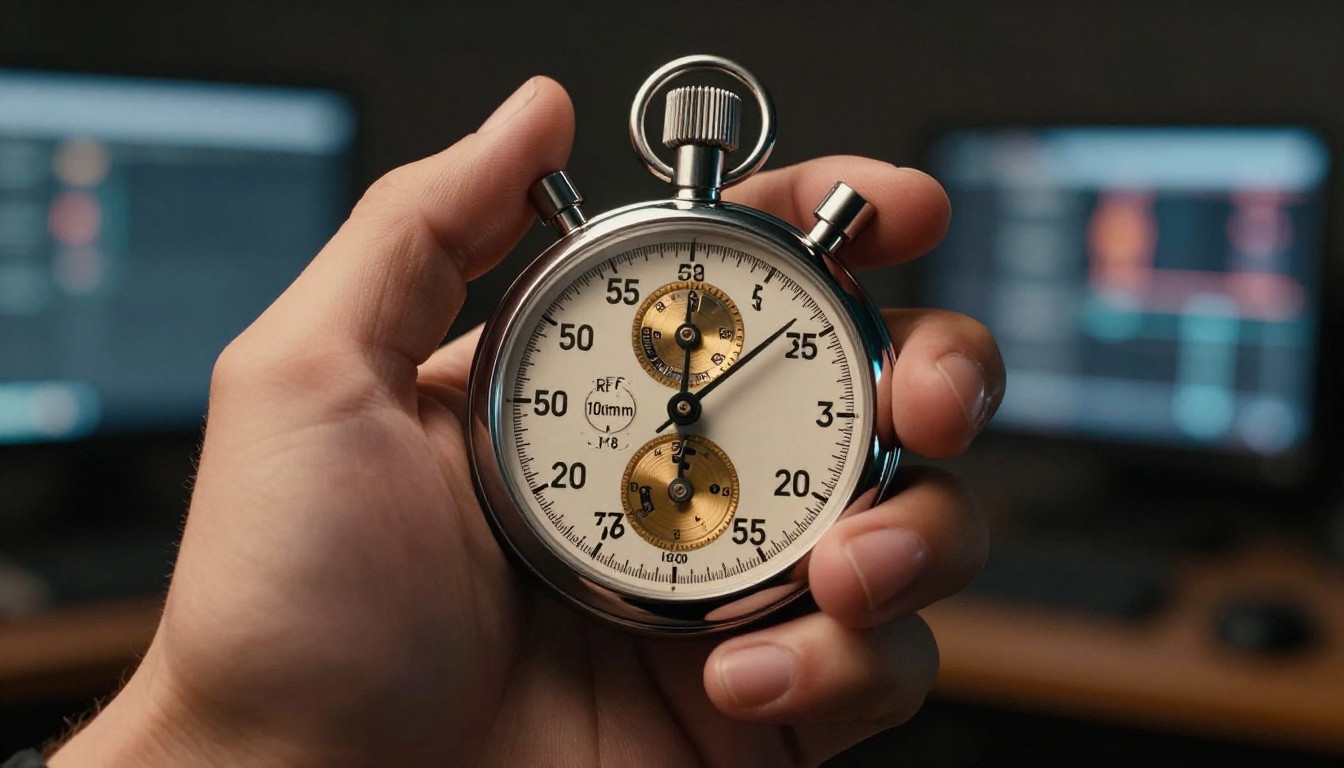 Stopwatch representing generation speed comparison in AI video models