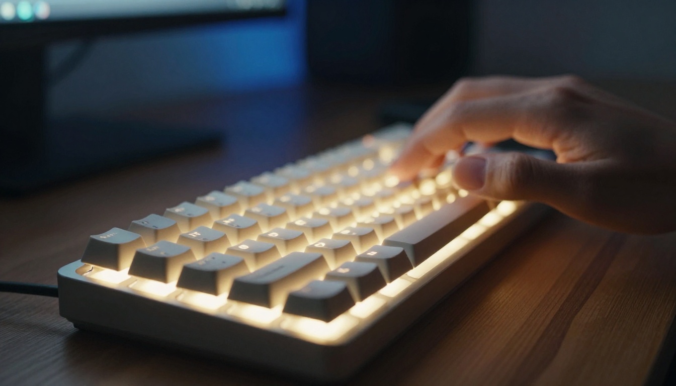 Hands typing at speed on a mechanical keyboard representing rapid AI video generation iteration