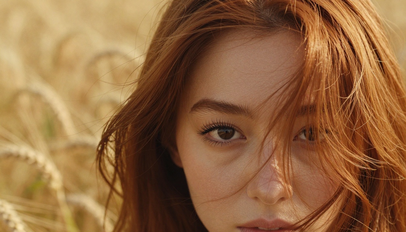 AI motion quality and realistic hair movement in a sunlit field