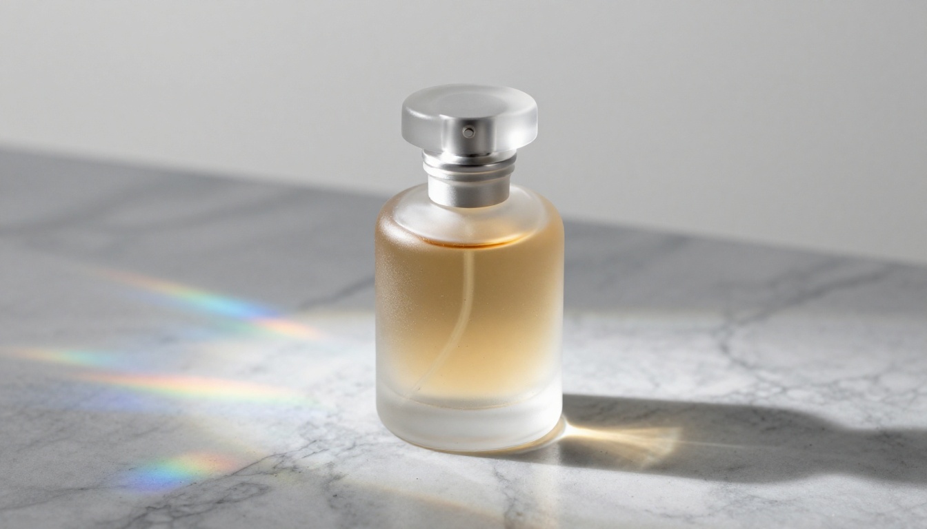 Product photography perfume glass marble