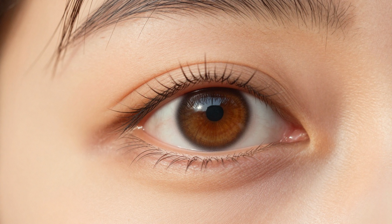 Extreme close-up of woman's eye with photorealistic pore and eyelash detail