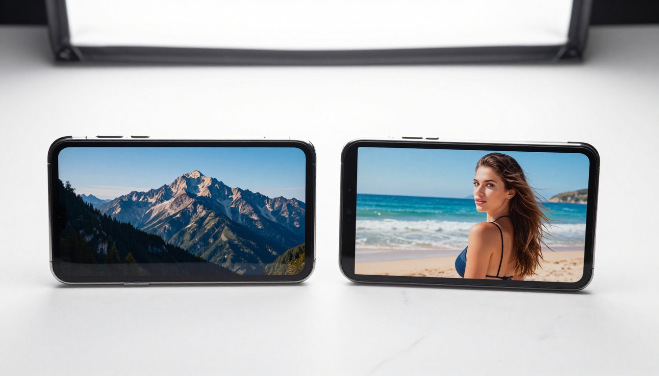 Two smartphones side by side showing the contrast between standard and unrestricted AI image generation modes
