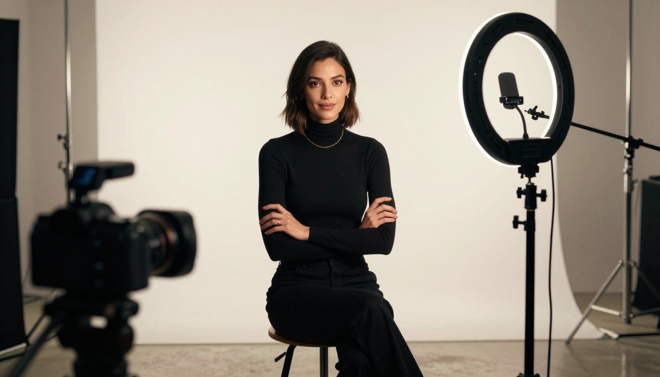 Creative director posing in professional video studio