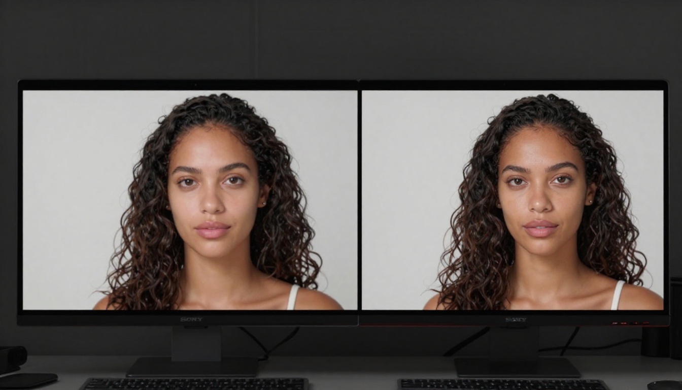 Quality comparison showing the evolution from blurry low-quality AI video output to crystal-clear photorealistic 8K AI video generation Quality comparison showing the evolution from blurry low-quality AI video output to crystal-clear photorealistic 8K AI video generation