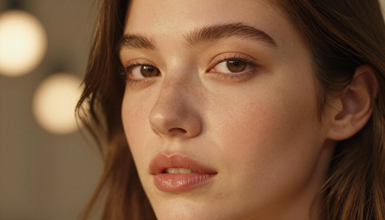 Close-up portrait showing AI image quality and photorealistic skin detail