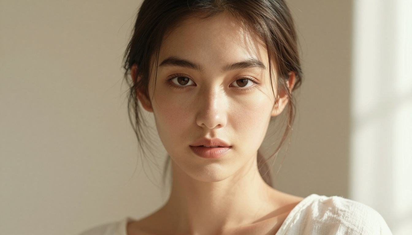 Close-up portrait showing AI image quality detail