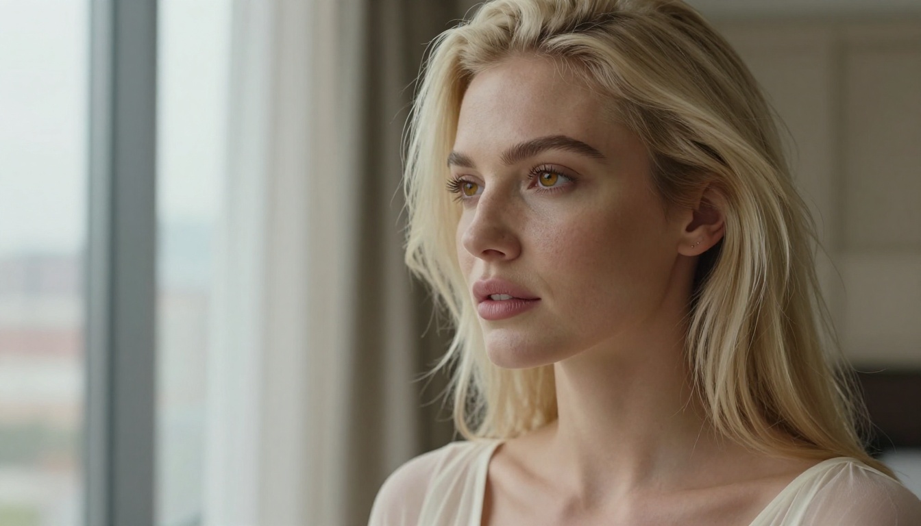 High-detail portrait with soft window lighting and bokeh