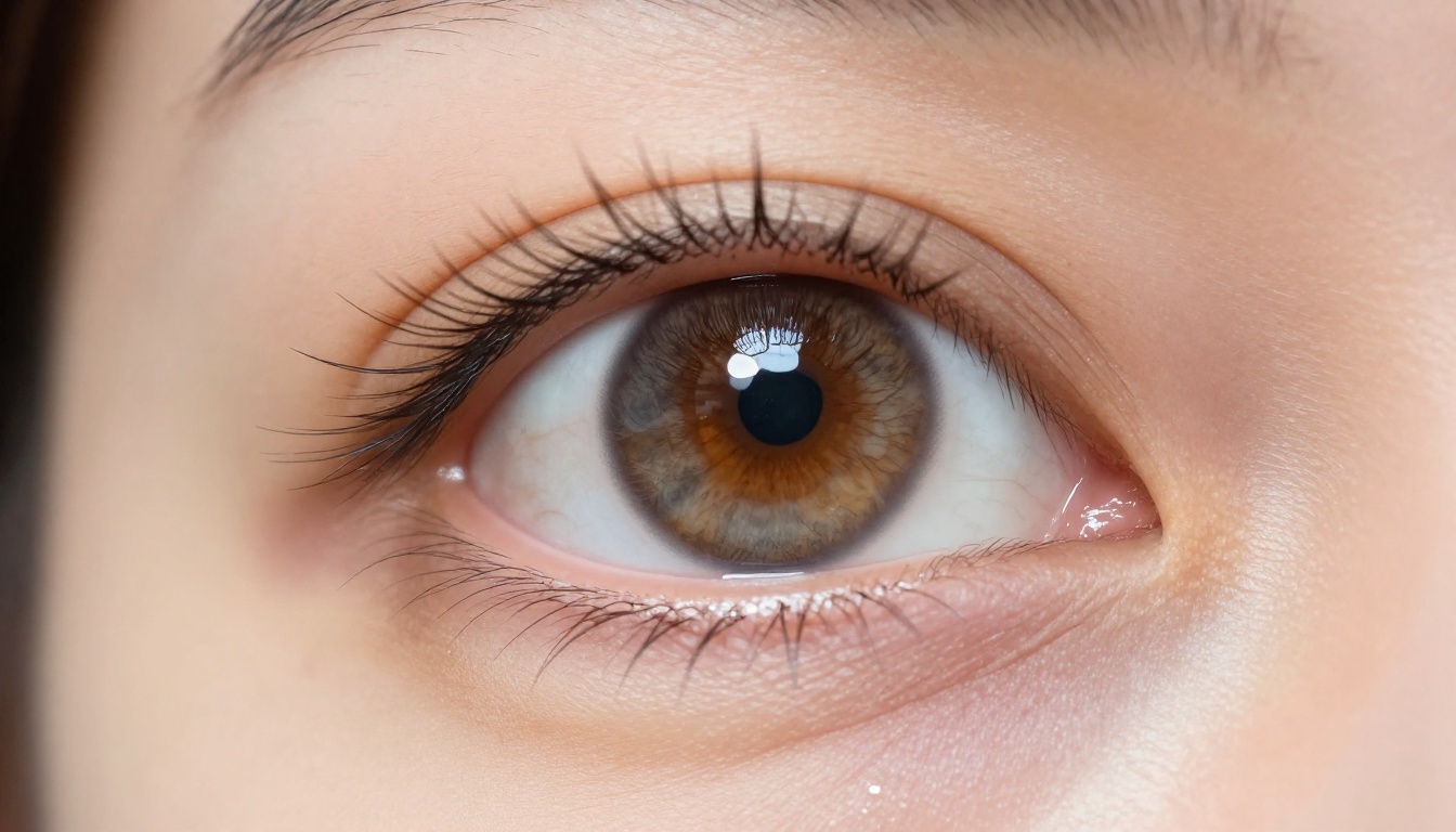 Extreme close-up of a woman's eye showing photorealistic skin texture and iris detail