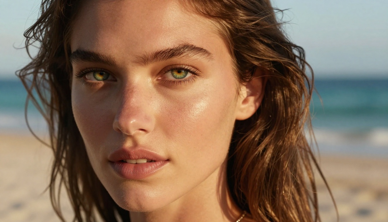 Beautiful woman at golden hour, photorealistic AI video quality demonstration