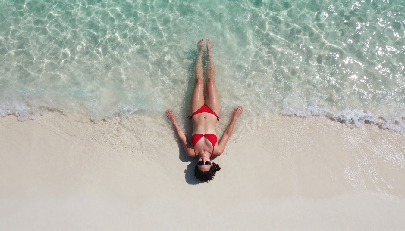 Aerial beach photorealistic drone photography