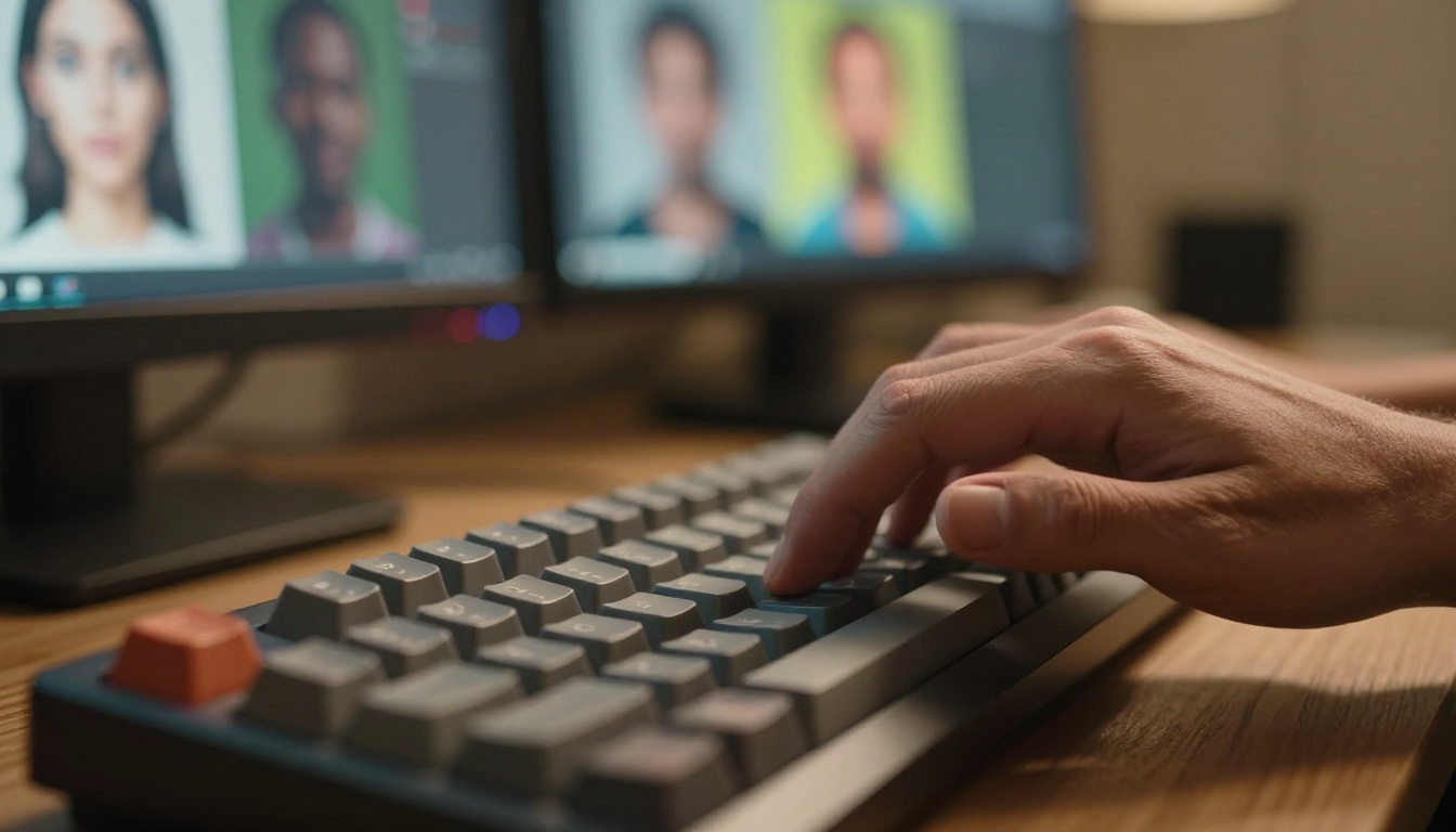 Creator workspace with AI image interface Creator workspace with AI image interface