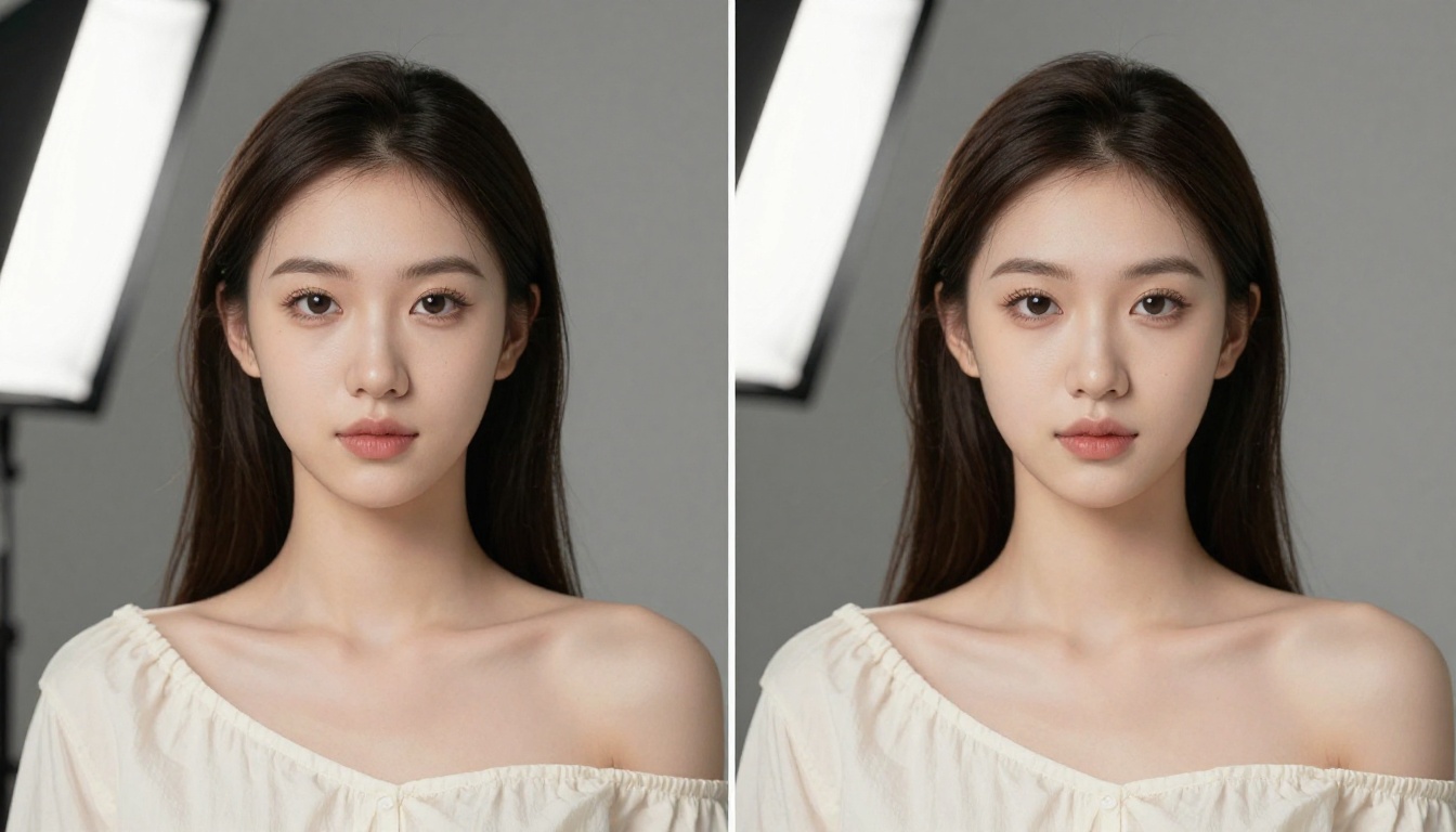 Side by side portrait comparison quality AI generation