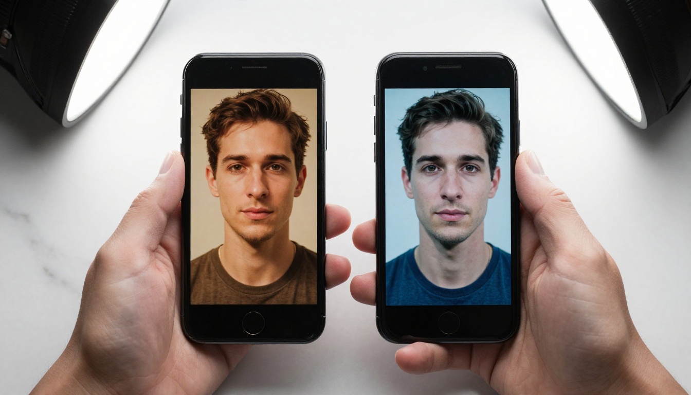 Side-by-side AI video output comparison on smartphones