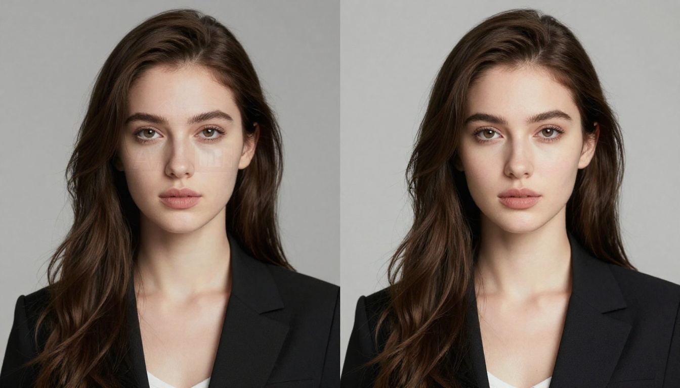 Watermark comparison between restricted and clean AI output