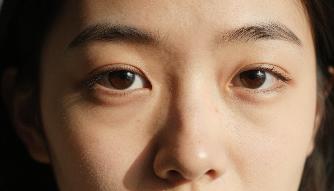 Close-up portrait with photorealistic skin texture and natural eye detail