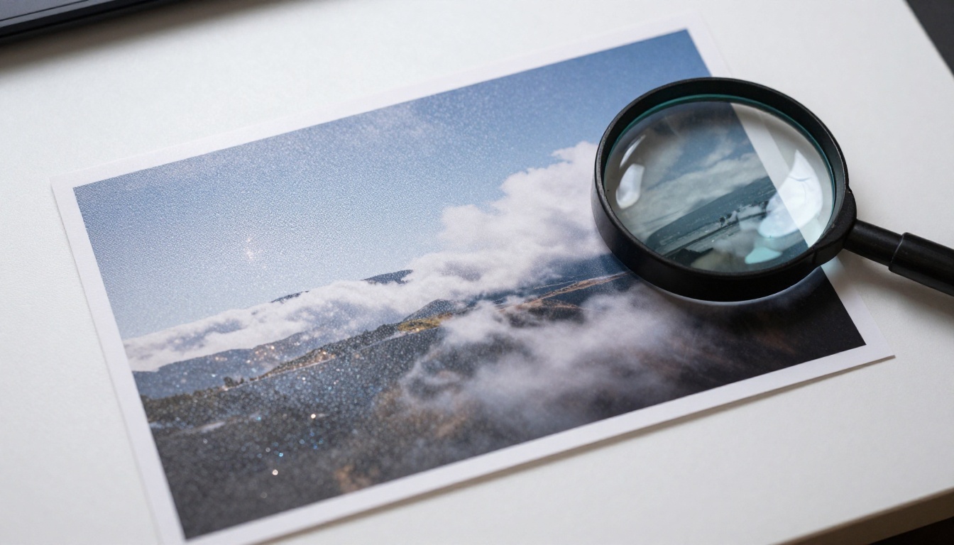 Glossy photo print on light table showing static vs motion comparison