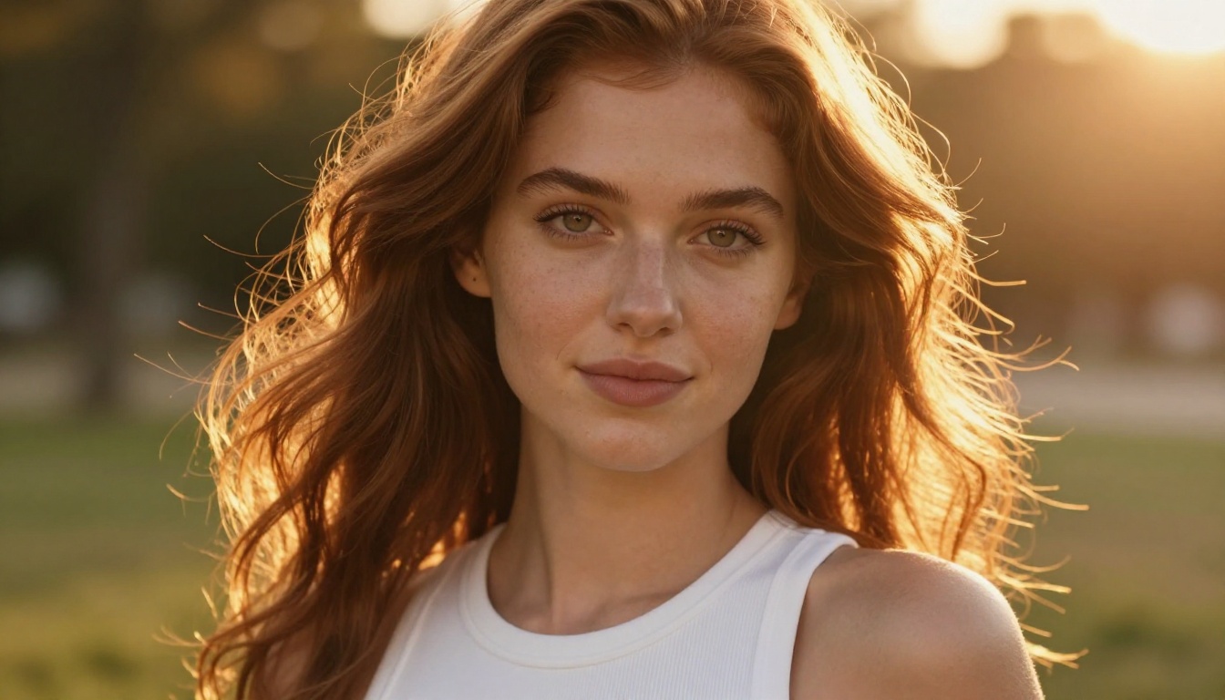 Portrait of young woman in outdoor afternoon light