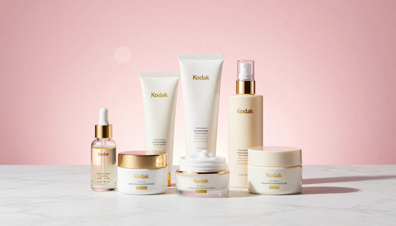 Professional AI-generated skincare product photography on white marble surface