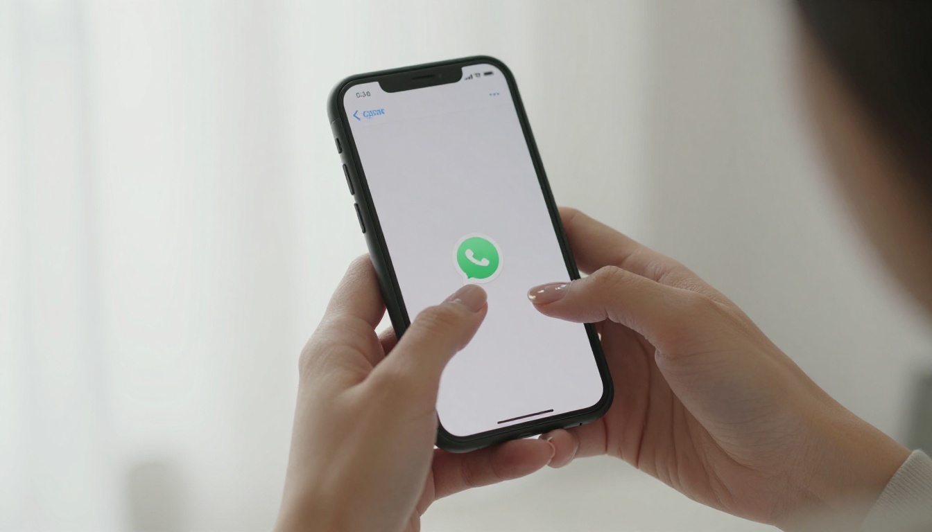 Woman adding sticker pack to WhatsApp on her smartphone