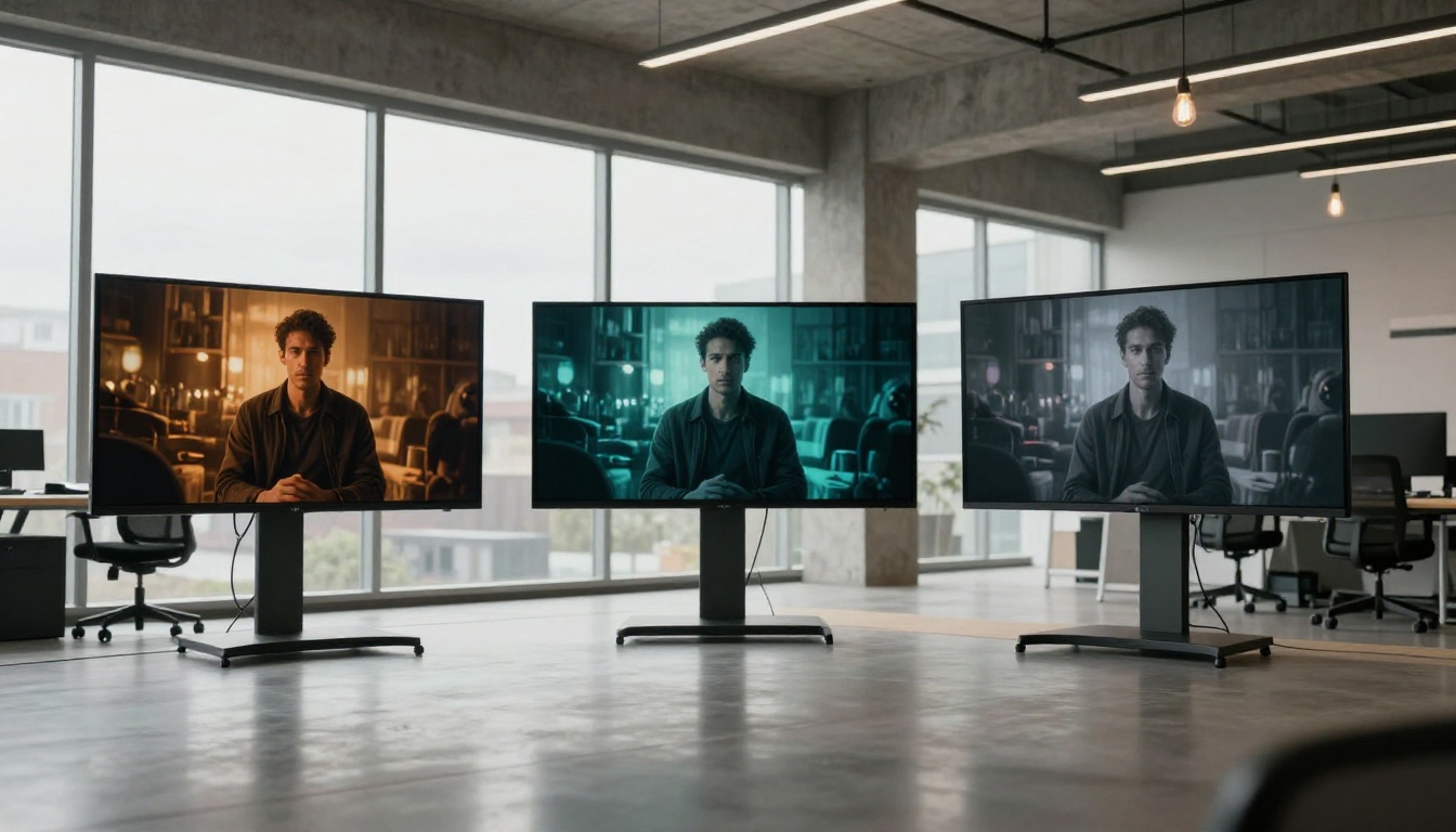 Professional multi-monitor workspace