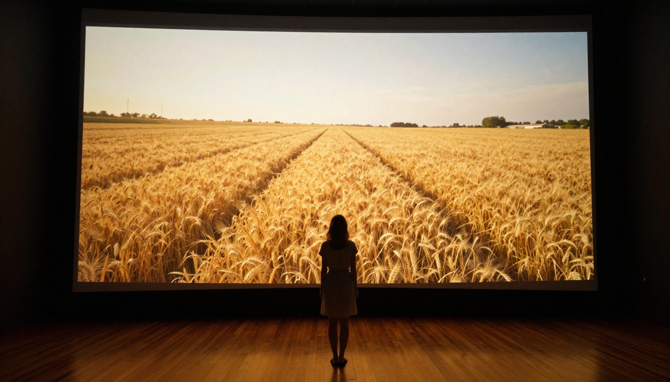 Cinema display with landscape video