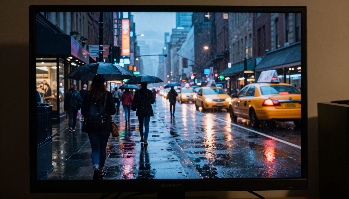 AI video generation result on screen AI video generation result on screen