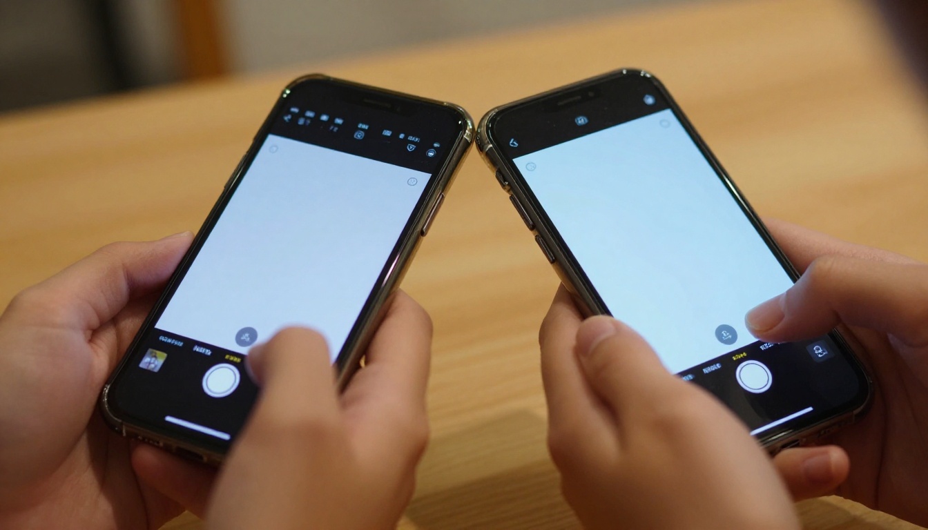 Two smartphones side by side showing short-form video content