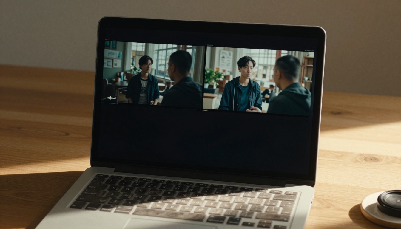 AI video comparison on laptop screen side by side