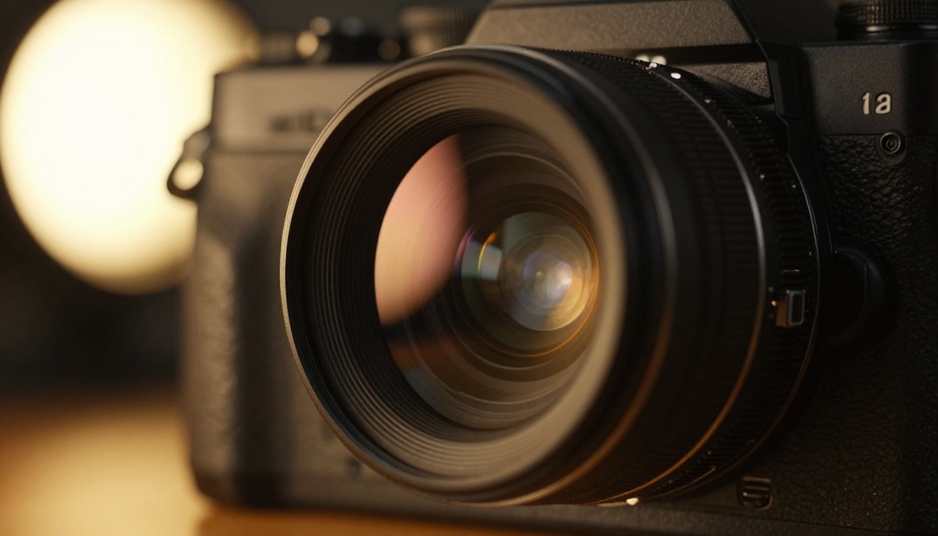 Cinema camera viewfinder macro shot