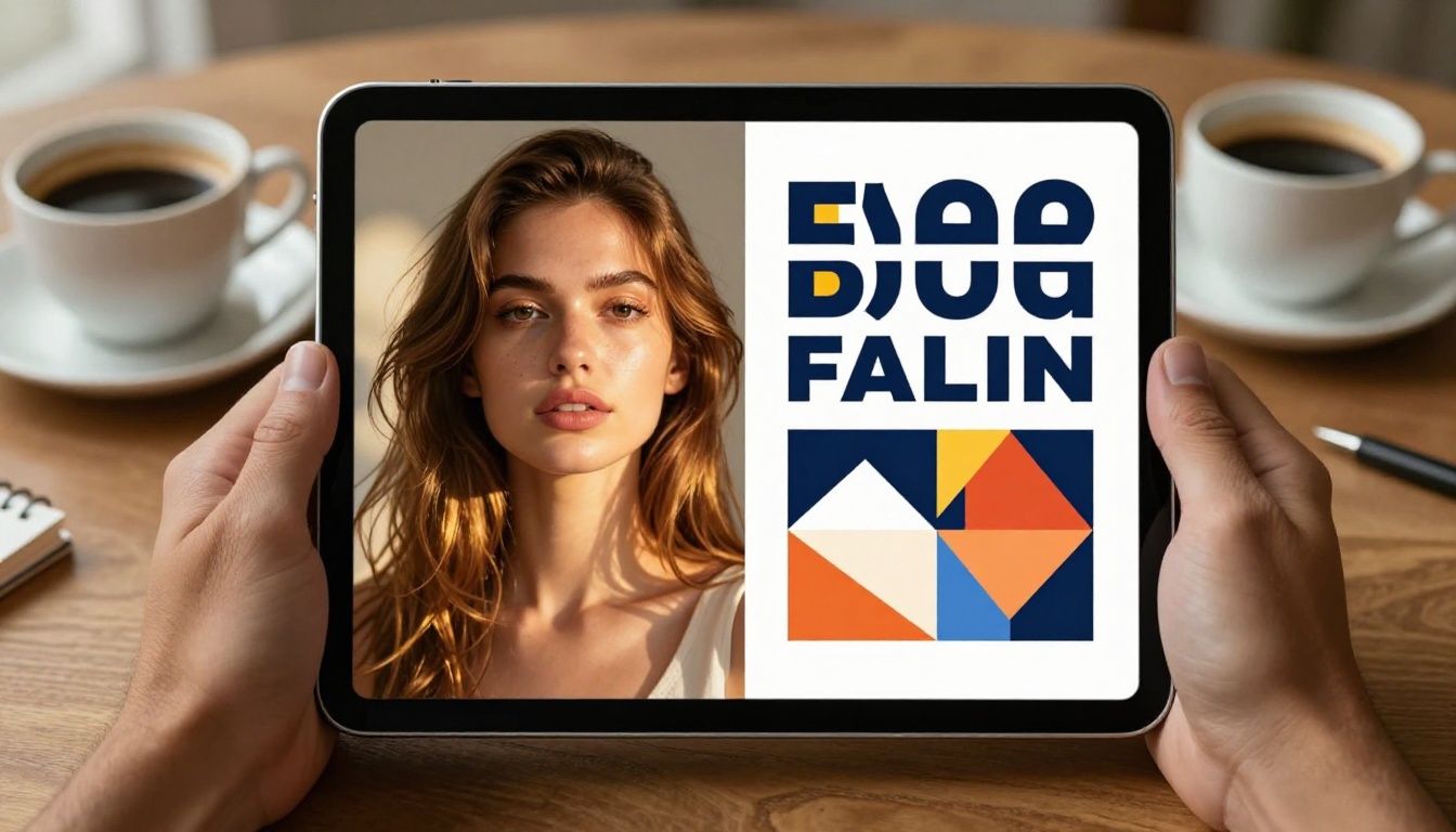 Split-screen comparison of two AI-generated image styles on an iPad display