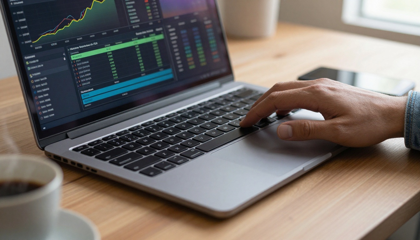 Creator reviewing performance analytics on a laptop