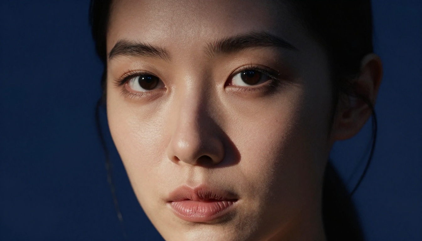 AI portrait with dramatic Rembrandt studio lighting and realistic skin texture detail AI portrait with dramatic Rembrandt studio lighting and realistic skin texture detail