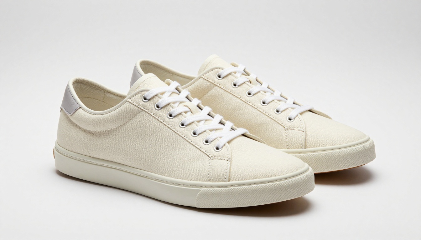 Clean professional product photography of premium sneakers on white background