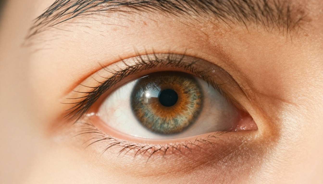 Extreme close-up macro of a human eye with perfect iris fiber detail, showing the photorealistic depth modern AI models can achieve