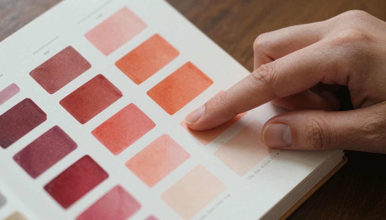 Color swatch selection process illustrating warm and cool tonal contrast