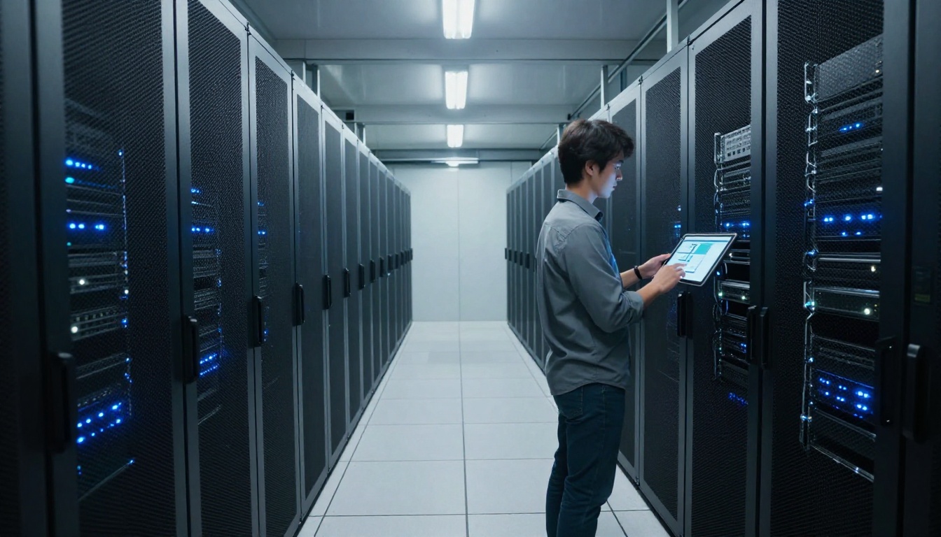 Server room with neural network computational infrastructure Server room with neural network computational infrastructure