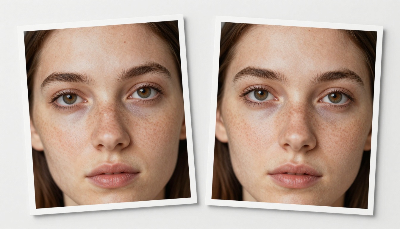 Reference photograph prints of the same face showing AI character anchoring across frames