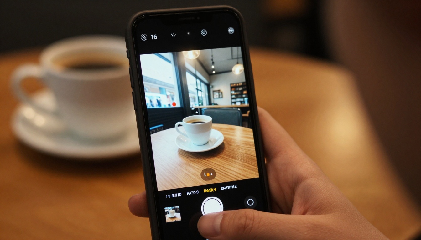 Smartphone screen showing vertical video recording interface