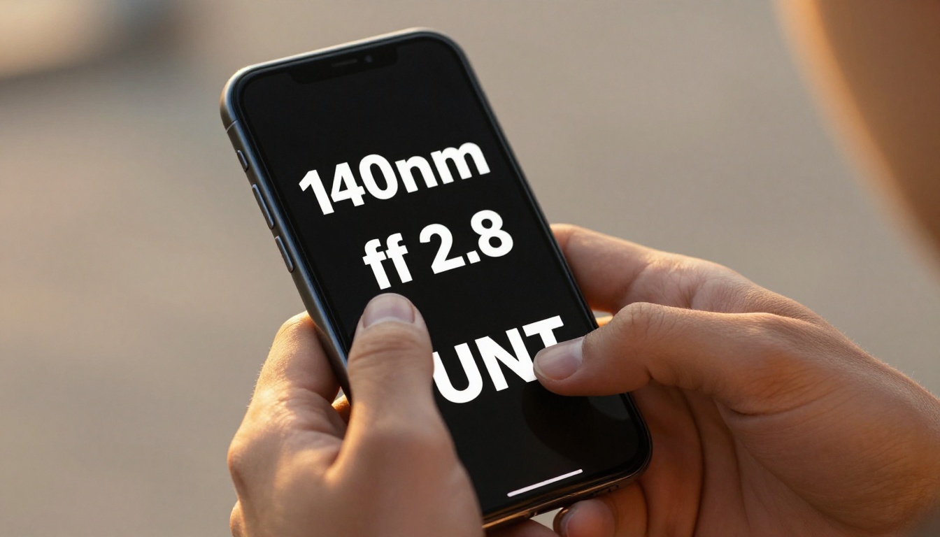 Close-up of hands holding a smartphone showing a meme with bold caption text