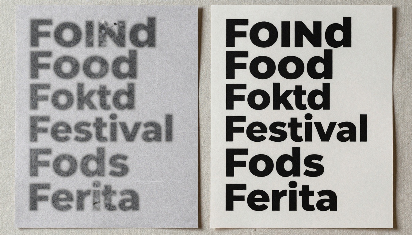 Two AI-generated posters side by side showing garbled text versus perfectly legible typography comparison
