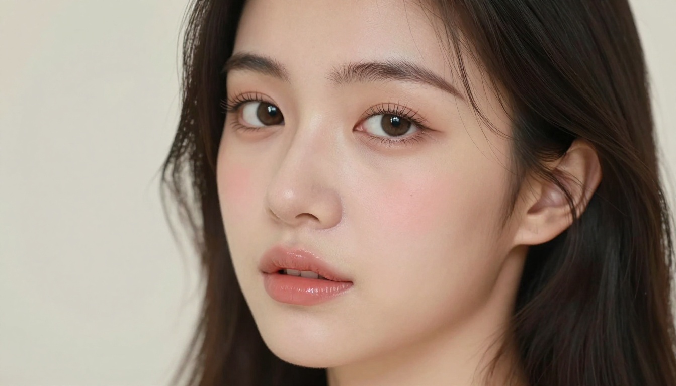 AI beauty portrait close-up with natural window light and photorealistic skin texture