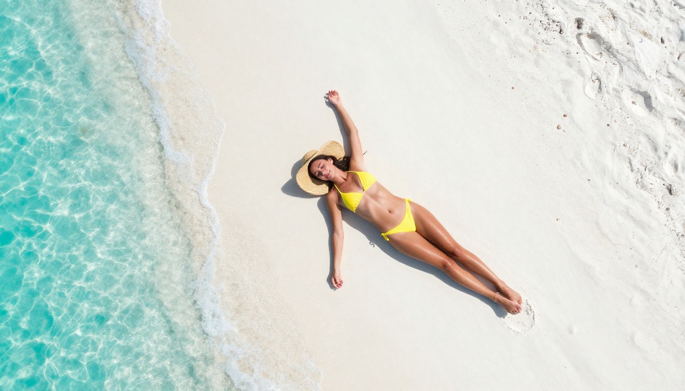 Aerial beach photography, creative perspective