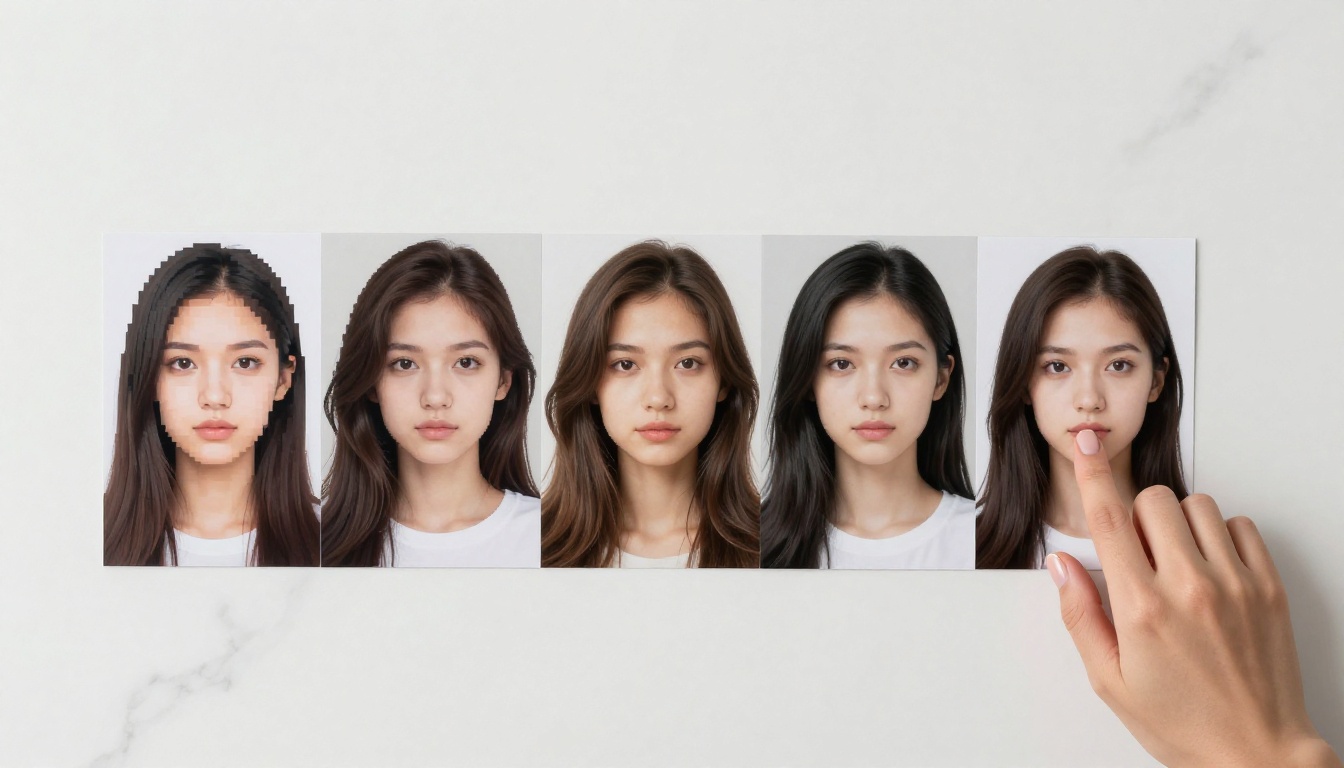 AI-generated portrait quality comparison prints