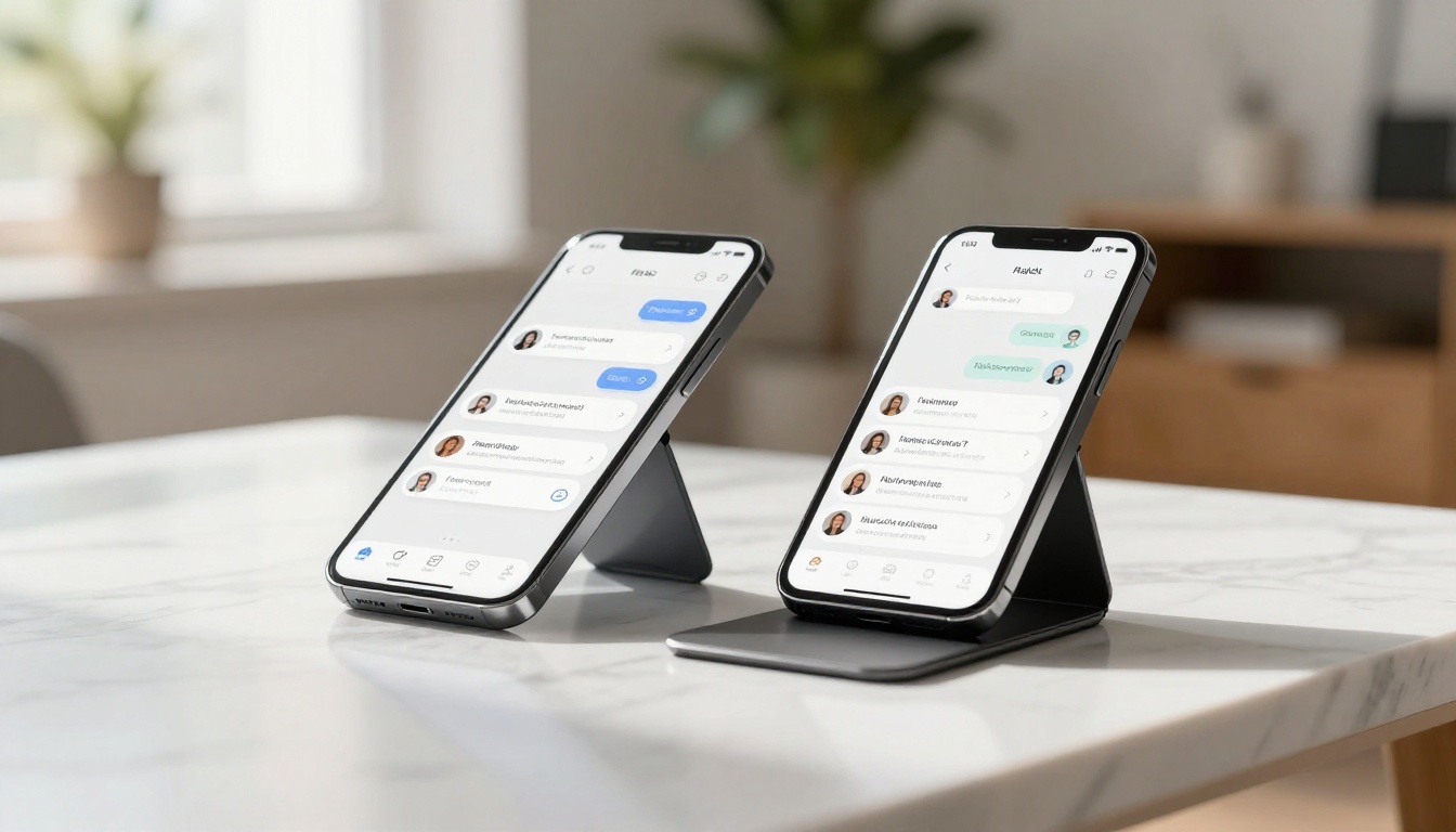 AI companion platforms comparison showing two smartphones side by side